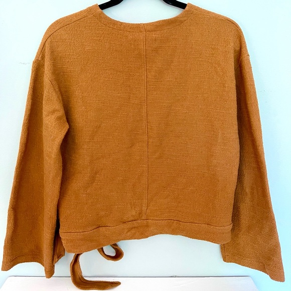 MADEWELL Texture & Thread Wrap Top in Burnt Orange SMALL - Picture 3 of 6